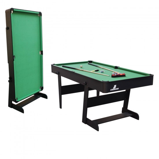 Cougar Hustle L Pooltafel 5ft inklapbaar zwart / groen Inklapbare biljarttafel incl. accessoires